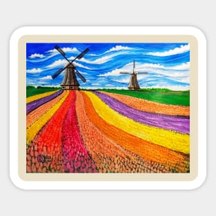 Tulip Farm in Holland Sticker